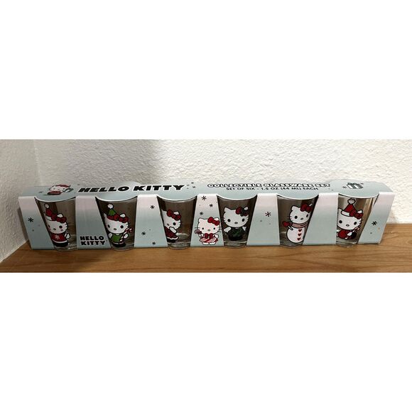 Hello Kitty by Sanrio Collectible Glassware, Set of 6 Shotglasses, 1.5 Oz each - Picture 2 of 4
